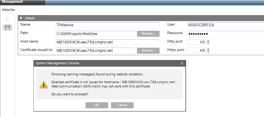 Website Creation Message